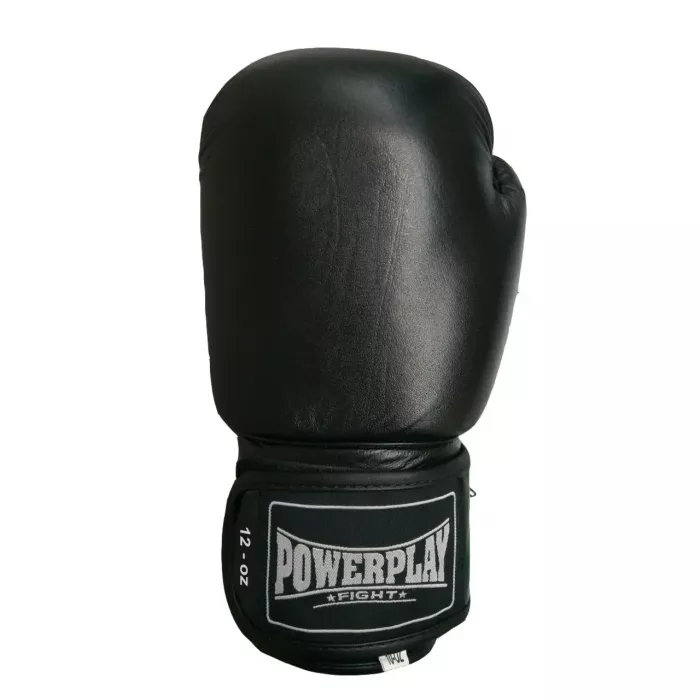 Боксерські рукавиці PowerPlay  Impulse Чорні (натуральна шкіра) 12 унцій