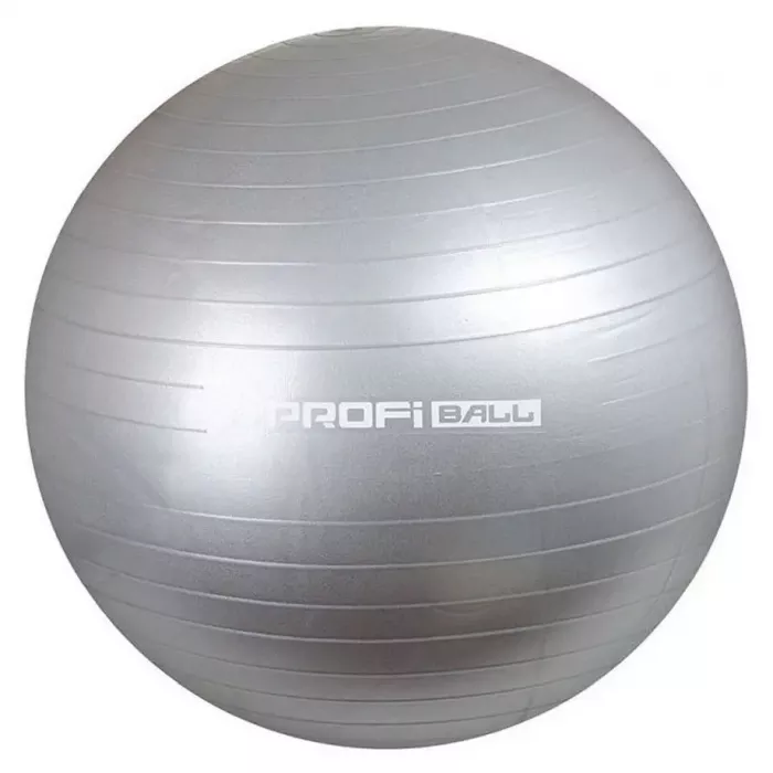 Великий м'яч для фітнесу фітбол Profiball 75 см, сірий сріблястий