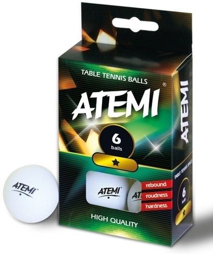 М'ячики для настільного тенісу ATEMI 1* 6шт.